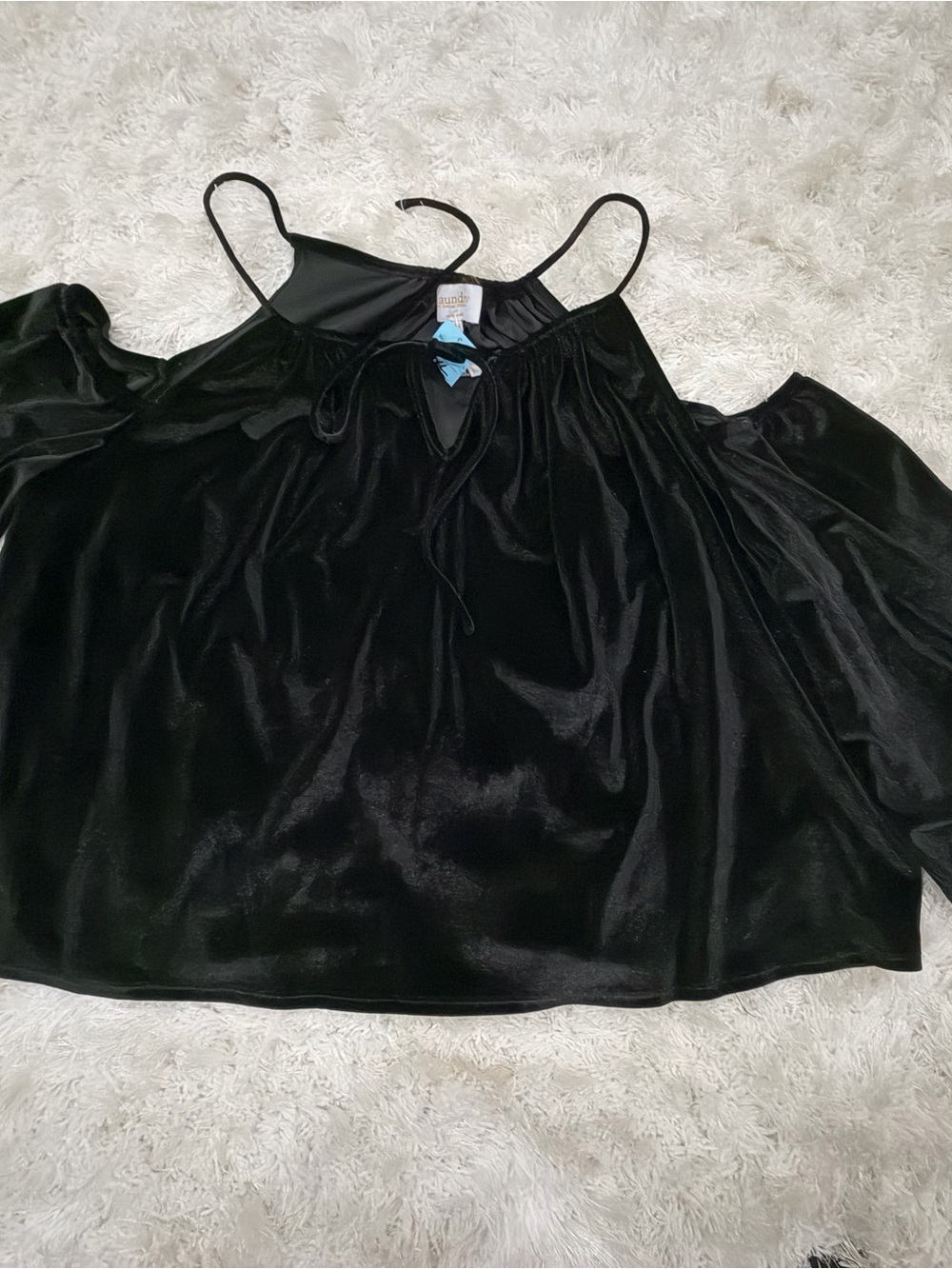 Laundry By Shelli Segal Black Velvet Cold-Shoulder Camisole